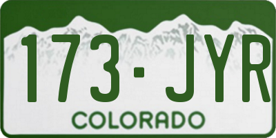 CO license plate 173JYR