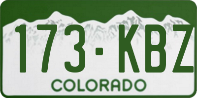 CO license plate 173KBZ