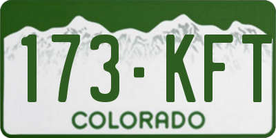 CO license plate 173KFT