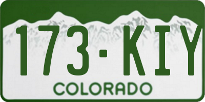 CO license plate 173KIY