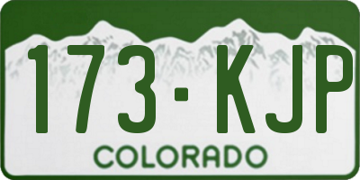 CO license plate 173KJP