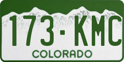 CO license plate 173KMC