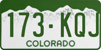 CO license plate 173KQJ