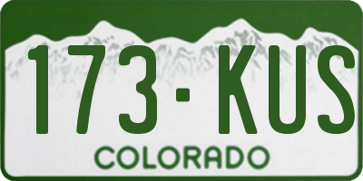 CO license plate 173KUS