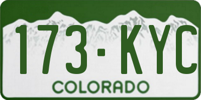 CO license plate 173KYC