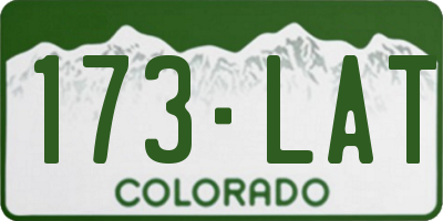CO license plate 173LAT