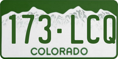 CO license plate 173LCQ