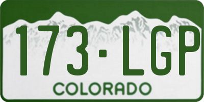 CO license plate 173LGP