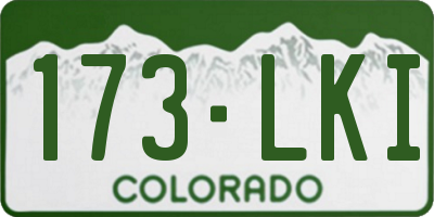 CO license plate 173LKI