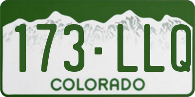 CO license plate 173LLQ