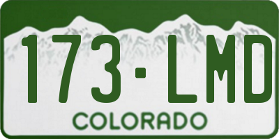 CO license plate 173LMD