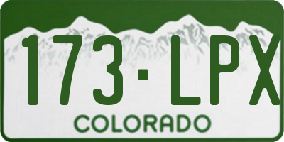 CO license plate 173LPX