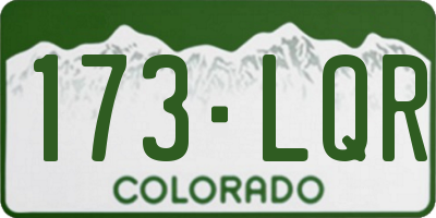 CO license plate 173LQR