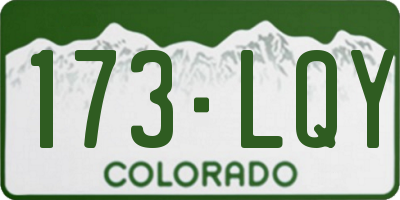 CO license plate 173LQY