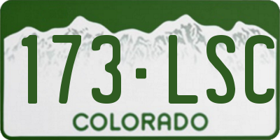 CO license plate 173LSC