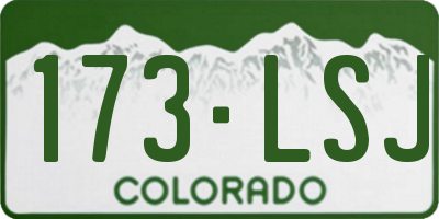 CO license plate 173LSJ