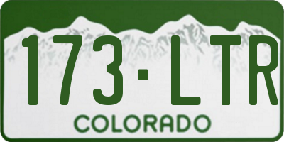 CO license plate 173LTR