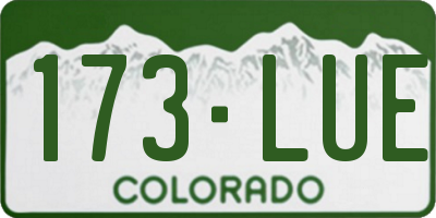 CO license plate 173LUE