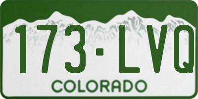 CO license plate 173LVQ