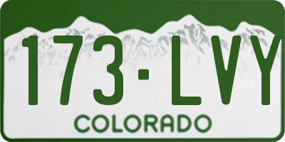 CO license plate 173LVY
