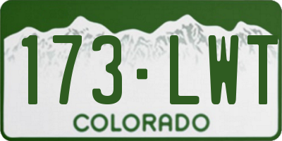 CO license plate 173LWT