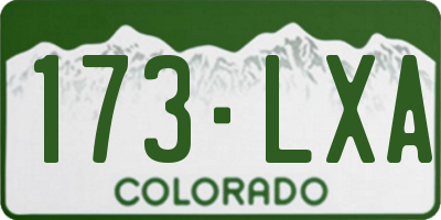 CO license plate 173LXA