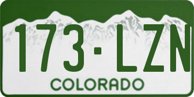 CO license plate 173LZN