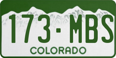 CO license plate 173MBS