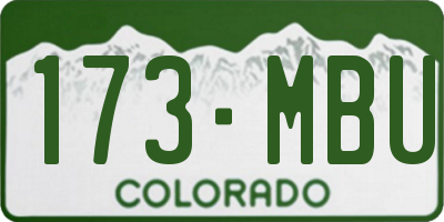 CO license plate 173MBU