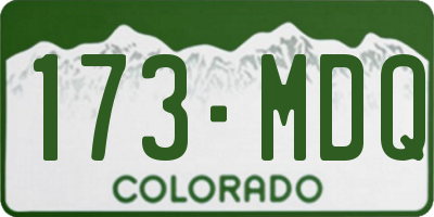 CO license plate 173MDQ