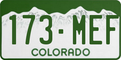 CO license plate 173MEF