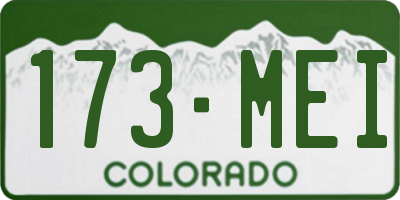 CO license plate 173MEI