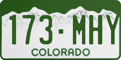 CO license plate 173MHY