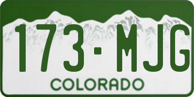 CO license plate 173MJG