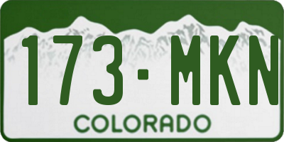 CO license plate 173MKN