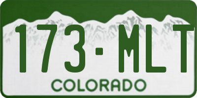 CO license plate 173MLT