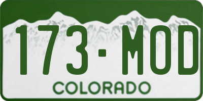 CO license plate 173MOD