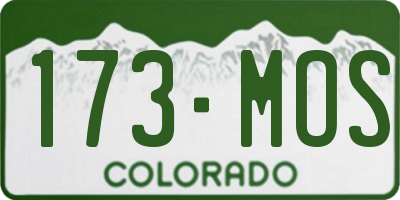 CO license plate 173MOS
