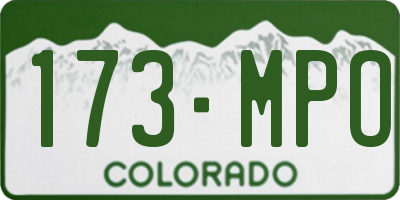 CO license plate 173MPO