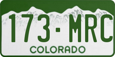 CO license plate 173MRC