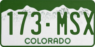 CO license plate 173MSX