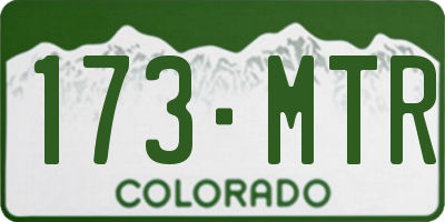 CO license plate 173MTR
