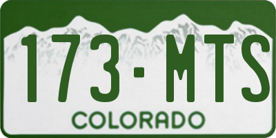 CO license plate 173MTS