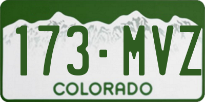 CO license plate 173MVZ