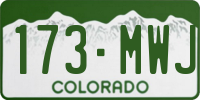 CO license plate 173MWJ