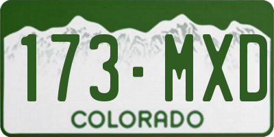 CO license plate 173MXD
