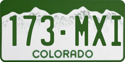 CO license plate 173MXI