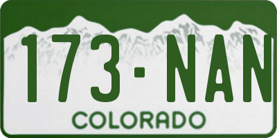 CO license plate 173NAN