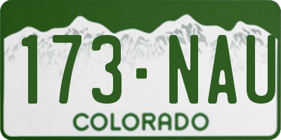 CO license plate 173NAU