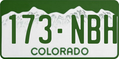 CO license plate 173NBH